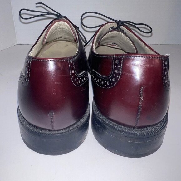 Bostonian Wingtip Oxford Leather Dress Shoes Burgundy Men's Size 9 - Picture 4 of 4